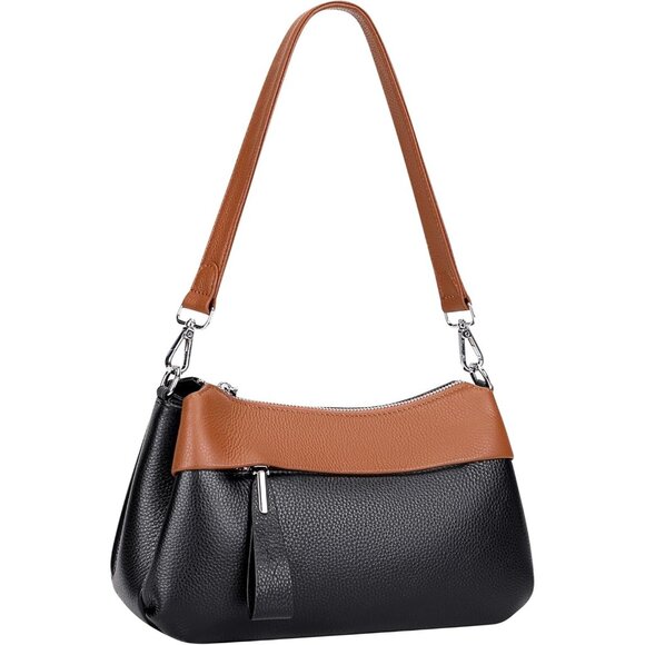 Genuine Leather Black Brown Crossbody Bag Women Small Hobo Shoulder Purse Straps - Picture 8 of 8